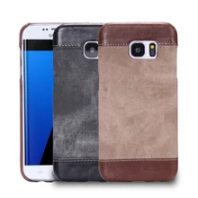 For Samsung Galaxy S7 S7 Edge PU Leather Jeans Canvas Case Luxury Cowboy Men Retro Business Phone Cover For Samsung S7 Edge