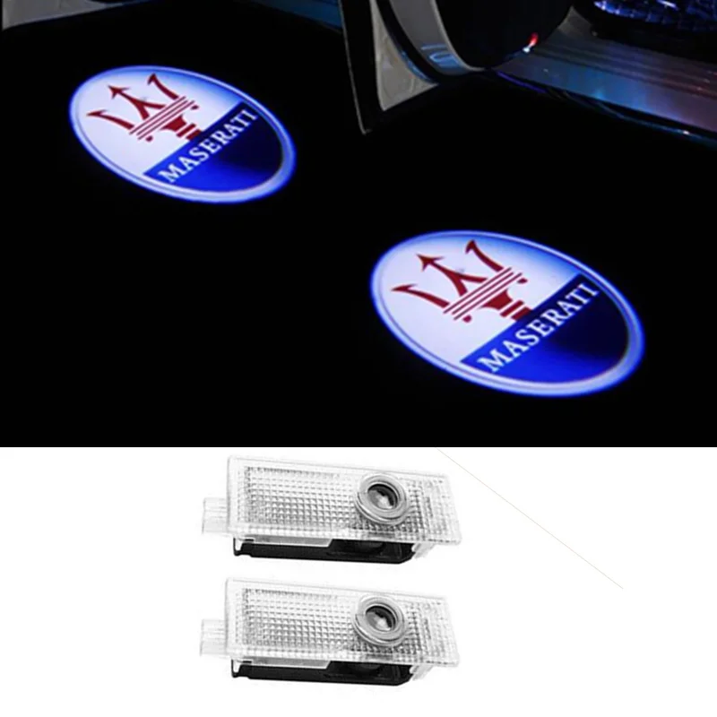 

2x Car LED Door Logo Light Ghost Laser Shadow Projector Warning Lamp for Maserati Quattroporte Ghibli