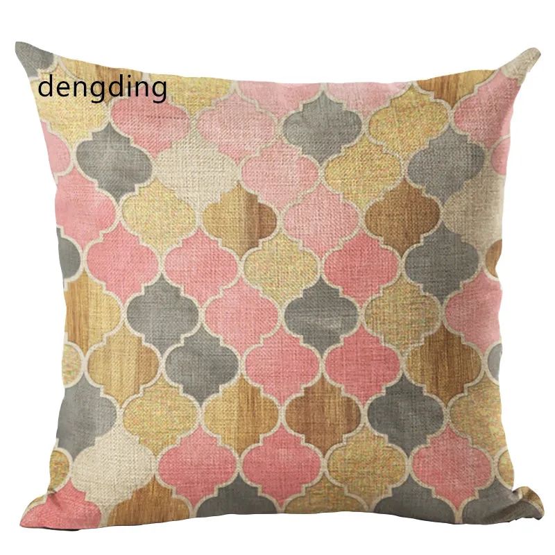 

pillow casesHoming Colorful Mandala Geometric 45x45CM Hexagon Plaid Pillow Cover Pillow Case