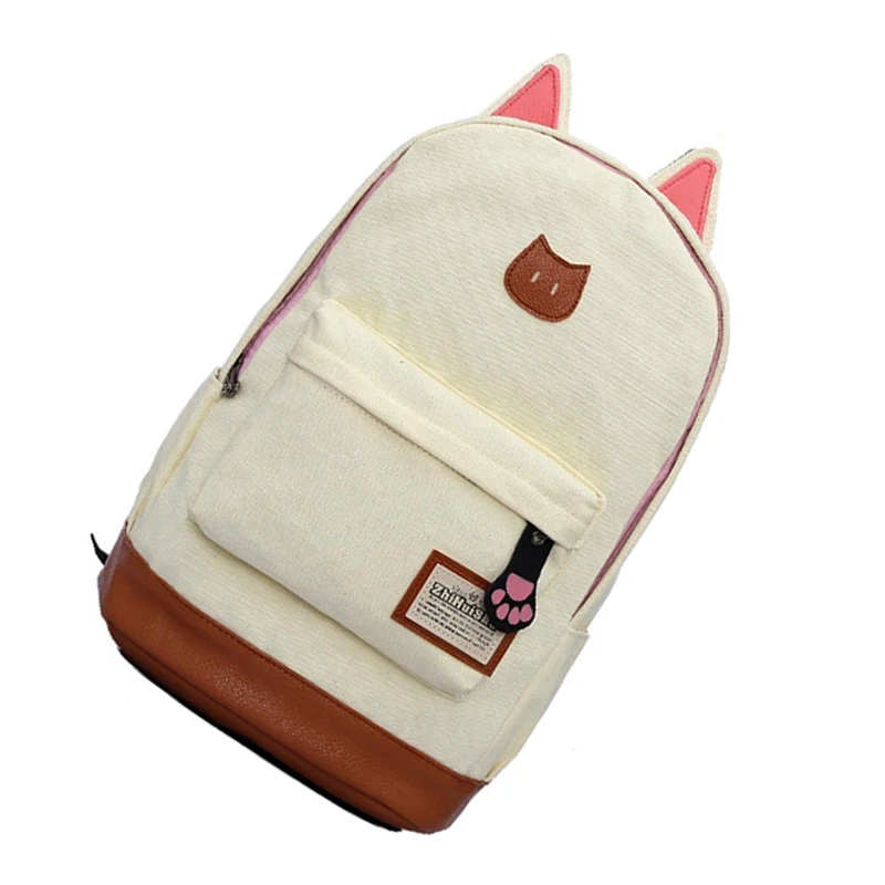 حقيبة من القماش للنساء الفتيات حقيبة المدرسة أكياس لطيف الظهر حقيبة المدرسة الأطفال القط الأذن الكرتون المرأة أكياس حقيبة من القماش للنساء الفتيات حقيبة المدرسة أكياس لطيف الظهر حقيبة المدرسة الأطفال القط الأذن الكرتون المرأة أكياس