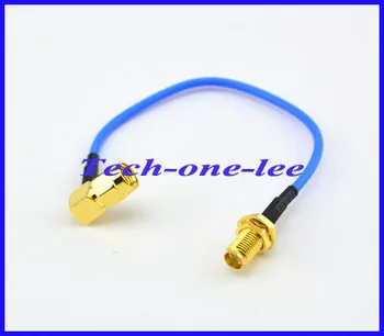 

10 piece/lot 15cm SMA Extension Cord SMA Plug Right Angle to SMA Jack Female Blue RG316 Pigtail Cable Free Shipping