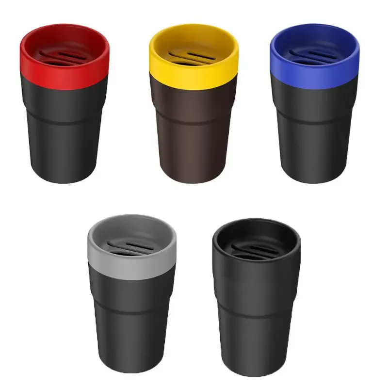 

Car Garbage Bin Mini Car Trash Can Car Ashtray Rubbish Container Waste Storage with Card Holder Coin Cup for Car Interior/Office