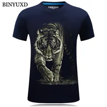 Binyuxd t-shirt mann baumwolle designs o-ansatz benutzerdefinierte lustige 3d gedruckt große tiger t shirts erweiterte 6xl marke clothing berühmte