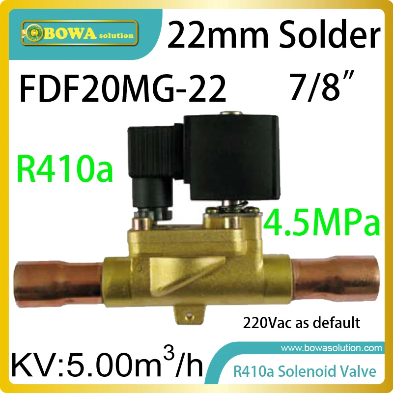 R410a coolant solenoid valves is installed before throttle valves to