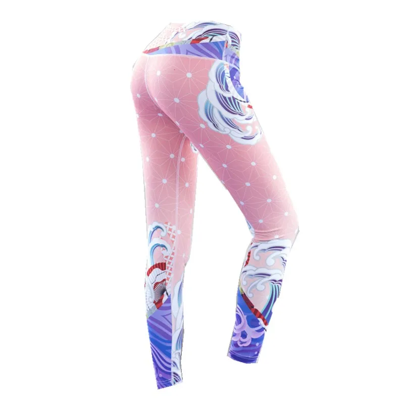 

2019 summer high waist band key pocket white tree of life printed women's yoga legging workout pants sports ballet dance