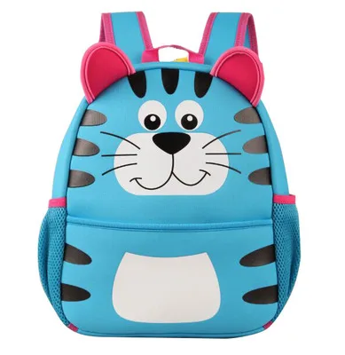 Детские рюкзаки для детского сада, маленькая сумка на плечо с тигром для маленьких девочек и мальчиков, rugzak - Цвет: Небесно-голубой