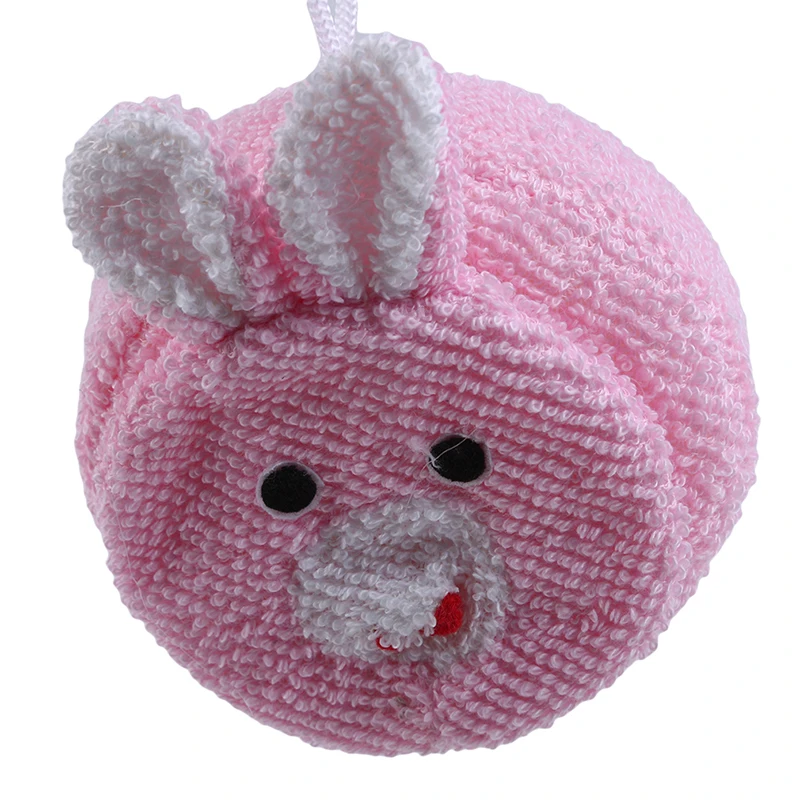 rabbit Фруктовая Детская щетка для ванны, мягкая детская губка для ванны с рисунком из мультфильма, пуховка для пудры, милые детские товары для новорожденных, товары для душа, полотенце с шариками - Цвет: rabbit