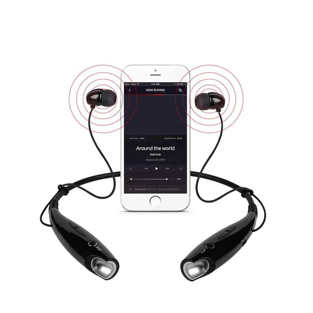 

Hanging Neck Bluetooth Sports Earphone Metal Ear Shell Super Good Sound Quality Handsfree Earphones Headsets Microphone Sports