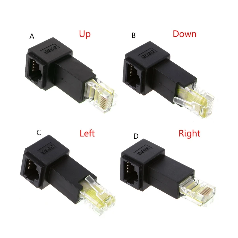 

Multi-angle RJ45 Cat 5e Male to Female Lan Ethernet Network Extension Adapter T3LB