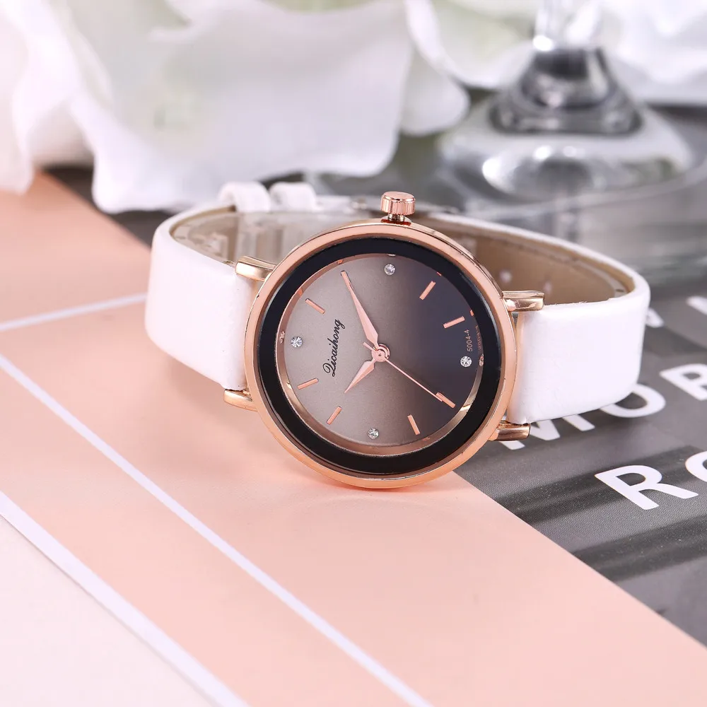 Модные женские часы Ретро дизайн кожаный ремешок аналоговые кварцевые наручные часы из сплава под платье женские часы relogio feminino часы