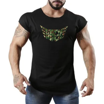 

Bodybuilding Men's Camouflage Wings Printed Cotton Fitness Vest Men TANK TOP Sports Thin Training Sleeveless