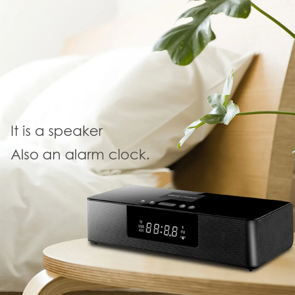 Wireless Bluetooth Column Soundbar Stereo Speaker Powerful TV Home Theater 4.0A Battery Sound Bar TF U-Disk Clock With Display
