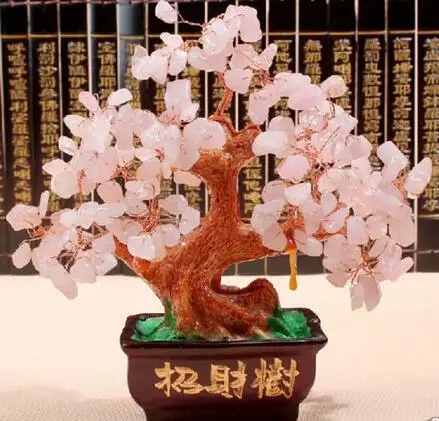DYZ 0319 Lucky tree! Натуральный розовый кристалл драгоценный камень дерево рейки | Дом и