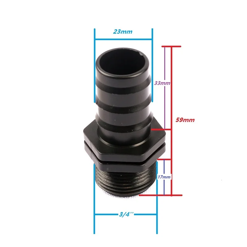 

5pcs 25mm PE Pipe Fittings 3/4'' Male Thread Barbed Straight Trough Connectors High Strength Material Micro Irrigation Connector