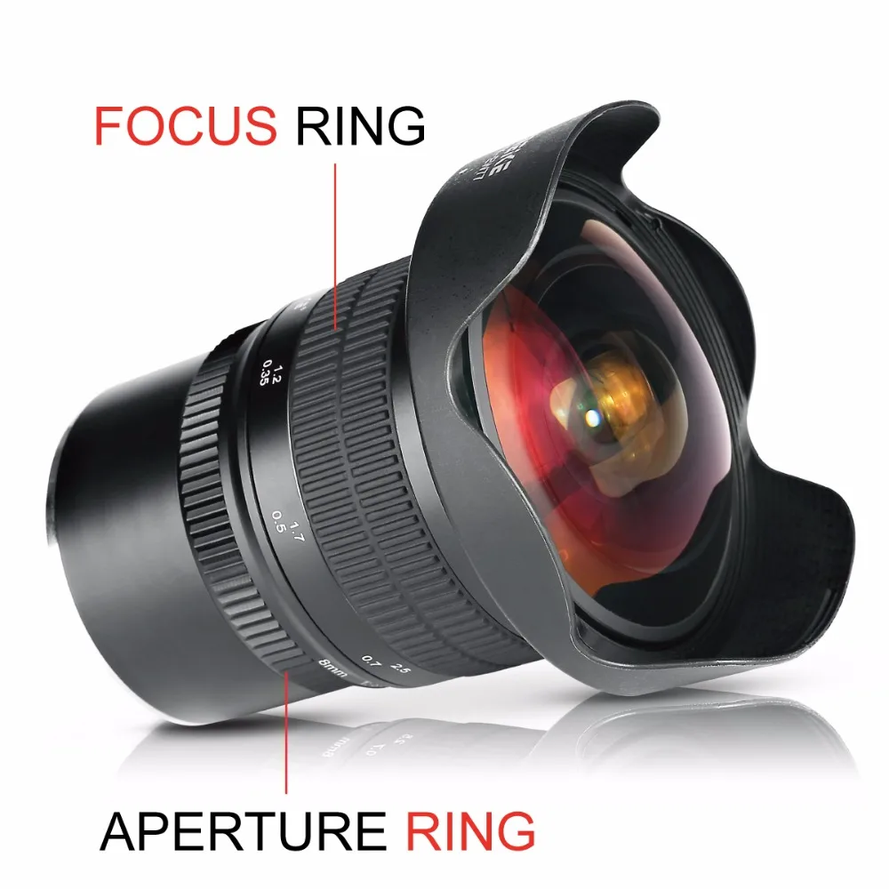 Meike 8 мм f3.5 ультра широкий объектив рыбий глаз для Sony E mount A6500 A6000 A6300 Nex3/5/6/7 A7II A9 со