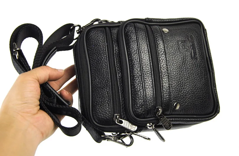 الرجال جلد طبيعي حقيبة كتف صغيرة عبر الجسم حقيبة كلاسيكية 6 compartment zip bbags فاني رسول المحمول الرجال جلد طبيعي حقيبة كتف صغيرة عبر الجسم حقيبة كلاسيكية 6 compartment zip bbags فاني رسول المحمول