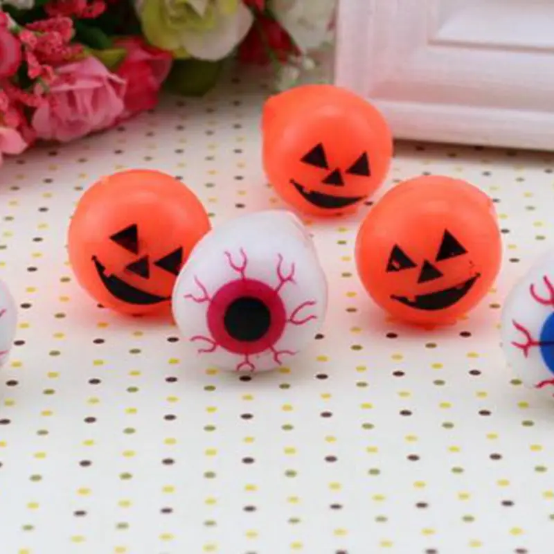 funny Halloween soft eyeball pumpkin glowing Toys Luminous Eyes