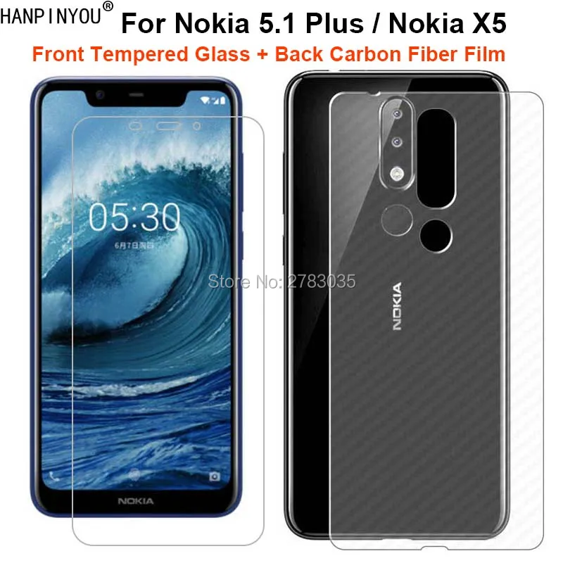 Для Nokia 5 1 Plus / X5 86 дюйма 2 шт. = мягкая задняя пленка из углеродного волокна +