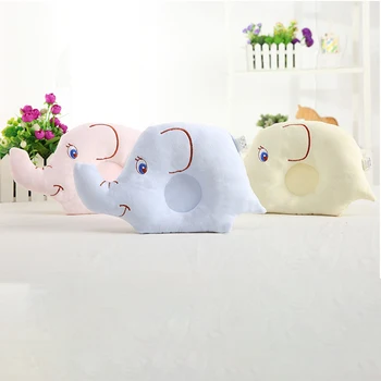 

Newborn Baby Cushion Flat Head Embroidered Sleeping Positioner Support Cushion Elephant Styling Pillow