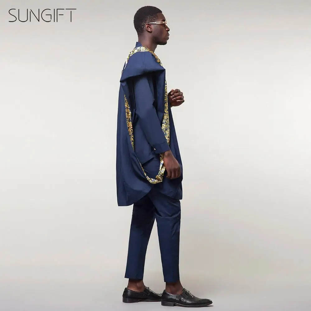Мужская классическая одежда SUNGIFT комплект из 3 предметов: топ и брюки с принтом