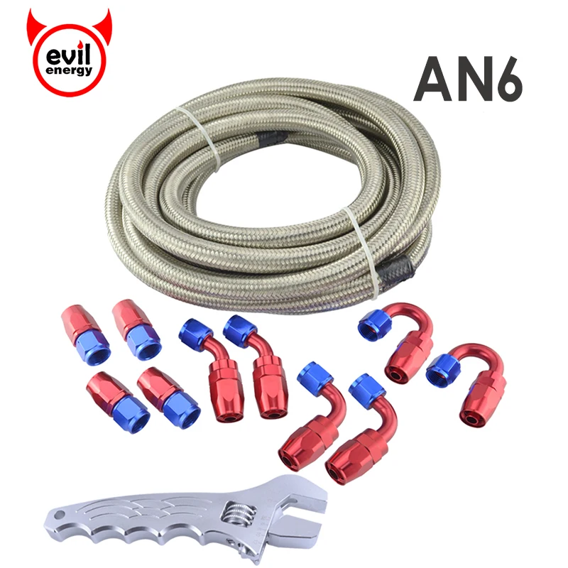 

Fittings End Adaptor Kit Oil/Fuel With Spanner An8 Double Stainless Steel Braided Hose