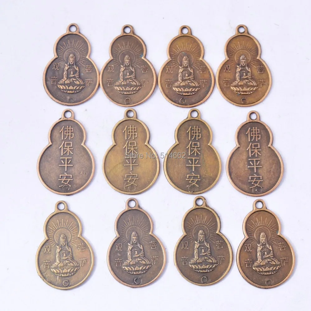 

12pcs Feng Shui Chinese Guan Yin Wulu/wulou Safe Coins Pendant Connect Y1098