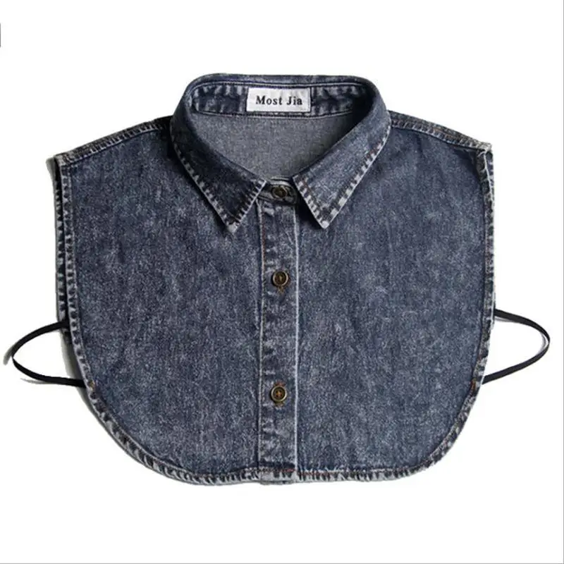 denim Detachable collars for man Fake Collar blue Classic jeans Shirt