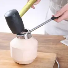 Pokich 1/2 шт. Нержавеющая сталь Легкий открывалка для кокоса набор инструментов дома Применение Еда практичная открывашка с деревянный молоток