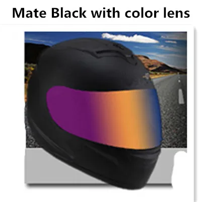 Новое поступление мото rcycle шлем полное лицо Высокое качество гоночный шлем casco moto capacete со съемным шейным платком для зимы - Цвет: mate color