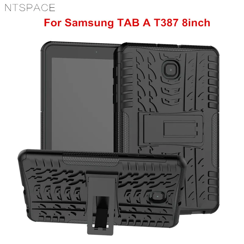 

NTSPACE Hybrid PC+TPU Silicone Armor Back Cover For Samsung Galaxy TAB A 2018 T387 8 inch Full Body Shockproof Protective Case