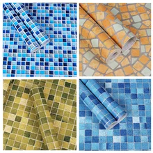 Синий Розовый Moasic водонепроницаемые виниловые обои самоклеющиеся обои кухня ванна стена наклейки Thicking контактная бумага