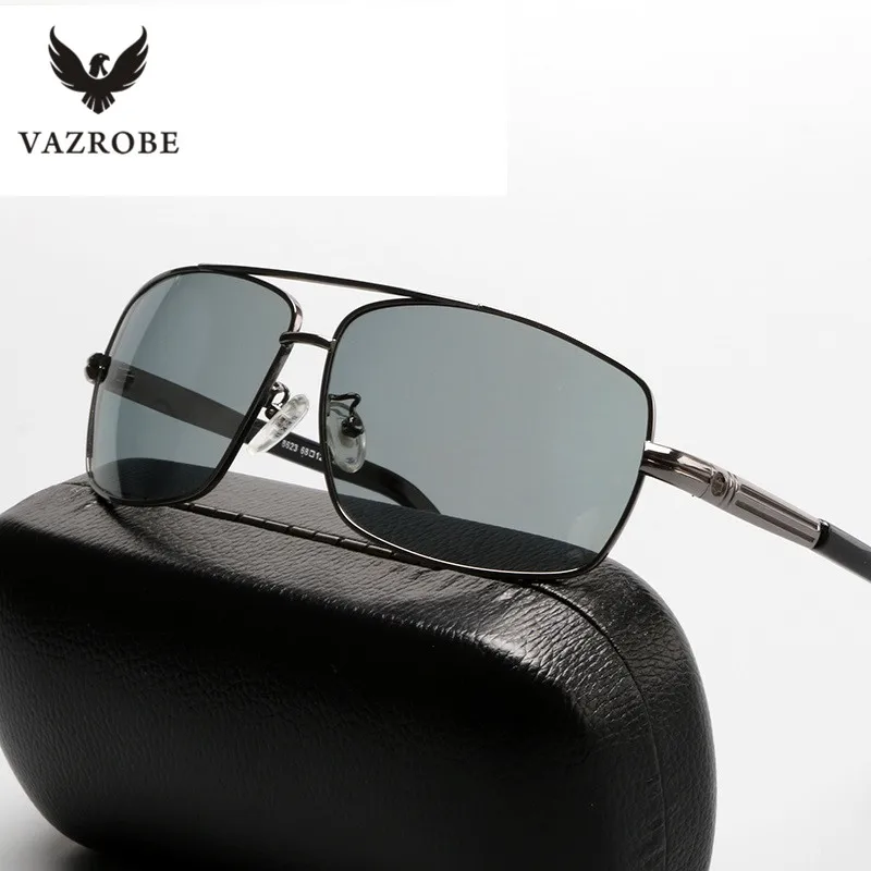 

Vazrobe Quality Photochromic Sunglasses Polarized Men Chameleon Glasses for Driving UV400 Resin Lens Wide Lens (68mm) Case Free