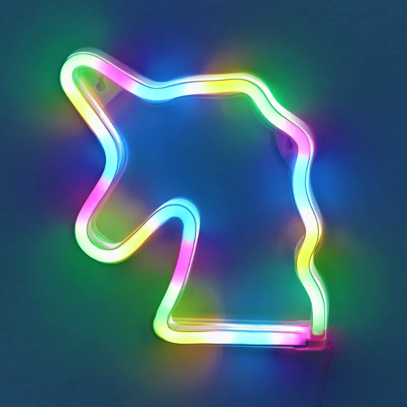 

TONGER Colorful Unicorn LED Neon light Sign Unicorn head sign LED Home Decor& Wall Decor Neon Signs light decoration home