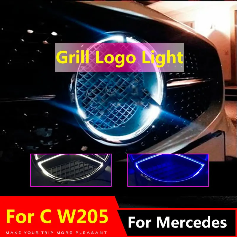 СВЕТОДИОДНЫЙ Автомобильный гриль с логотипом для Mercedes Benz c class W205 C180 C200 C260 эмблема