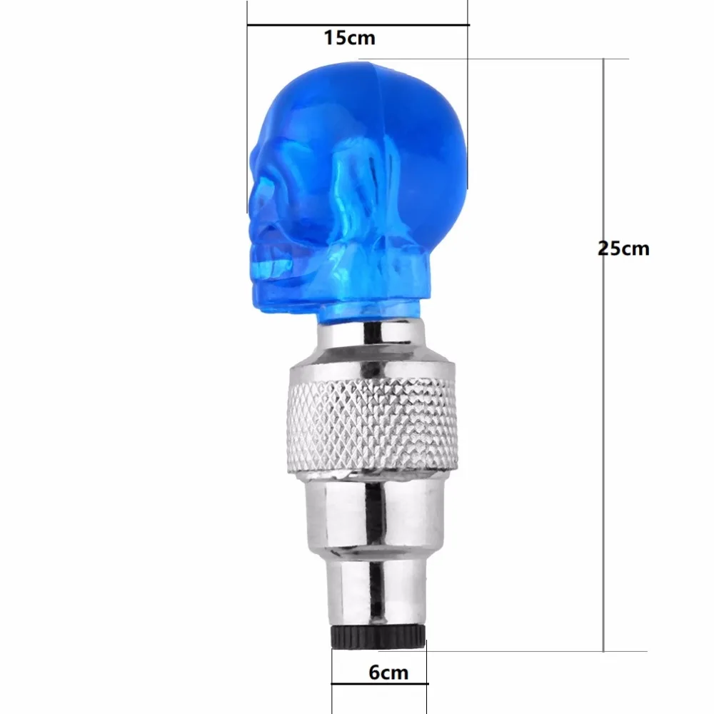 Skull Shape Valve Cap LED Light Wheel Tyre Lamp Colorful Bicycle Accessories for Car Motorbike Bike Wheel Light traffic safety