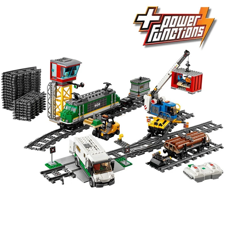 

City Series The legoingly 60198 Remote Control RC Cargo Train Set Building Blocks Bricks Car Model fun Toys for children Gifts
