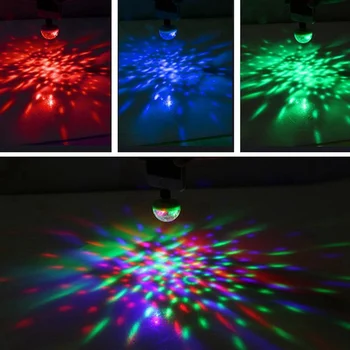 

Holiday USB Lights DJ Light RGB Color Changing Sound Actived Crystal Magic Mini Disco Ball KTV Xmas Wedding Party SoundLights