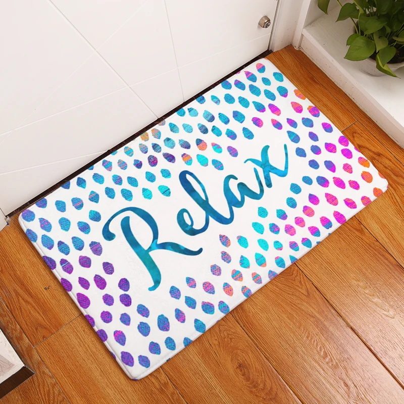 

Hyha Door Mats for Entrance Door Character Colorful Words Pattern Carpets Living Room Dust Proof Mats Home Decor