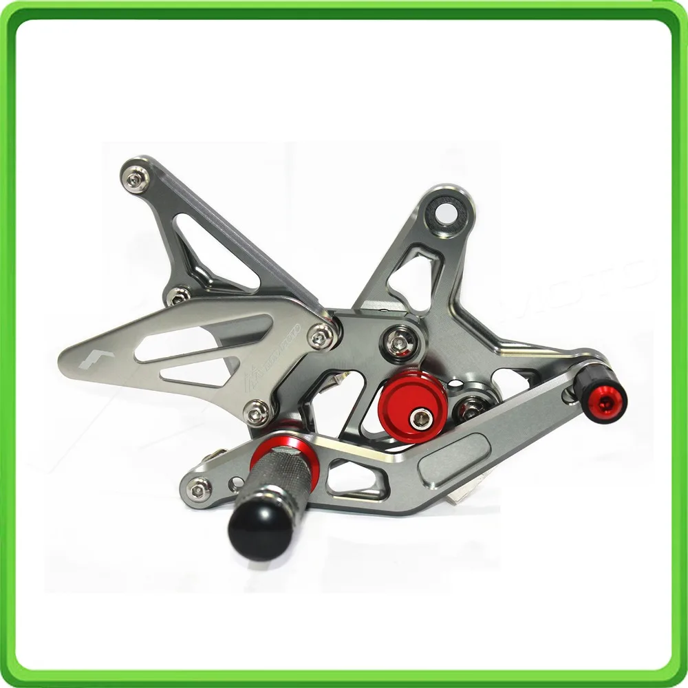 CNC Rearsets сзади комплект одежды ног ножная педаль для Kawasaki Ninja ZX6R ZX 6R ZX-6R 636 2013 серый