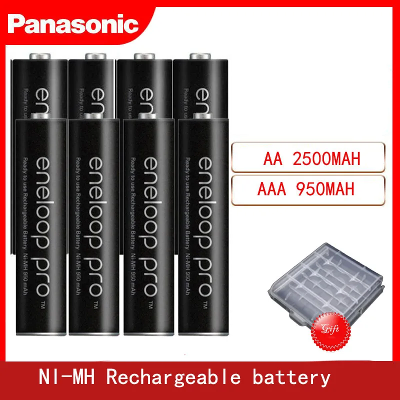 Panasonic AA Ni-MH аккумуляторная батарея+ AAA батарея(aa 2500mAh и aaa 950 mAh) для фонариков камеры дистанционного управления игрушки