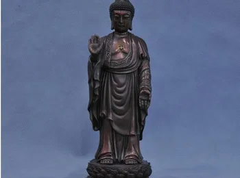 

YM 311 10'' China Tibet Standing Shakyamuni Buddha Bronze Statue