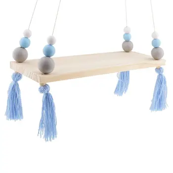 

Wooden Wall Shelf Hanging Tassel Children Bebe Nordic Style Wall Frame - # 4