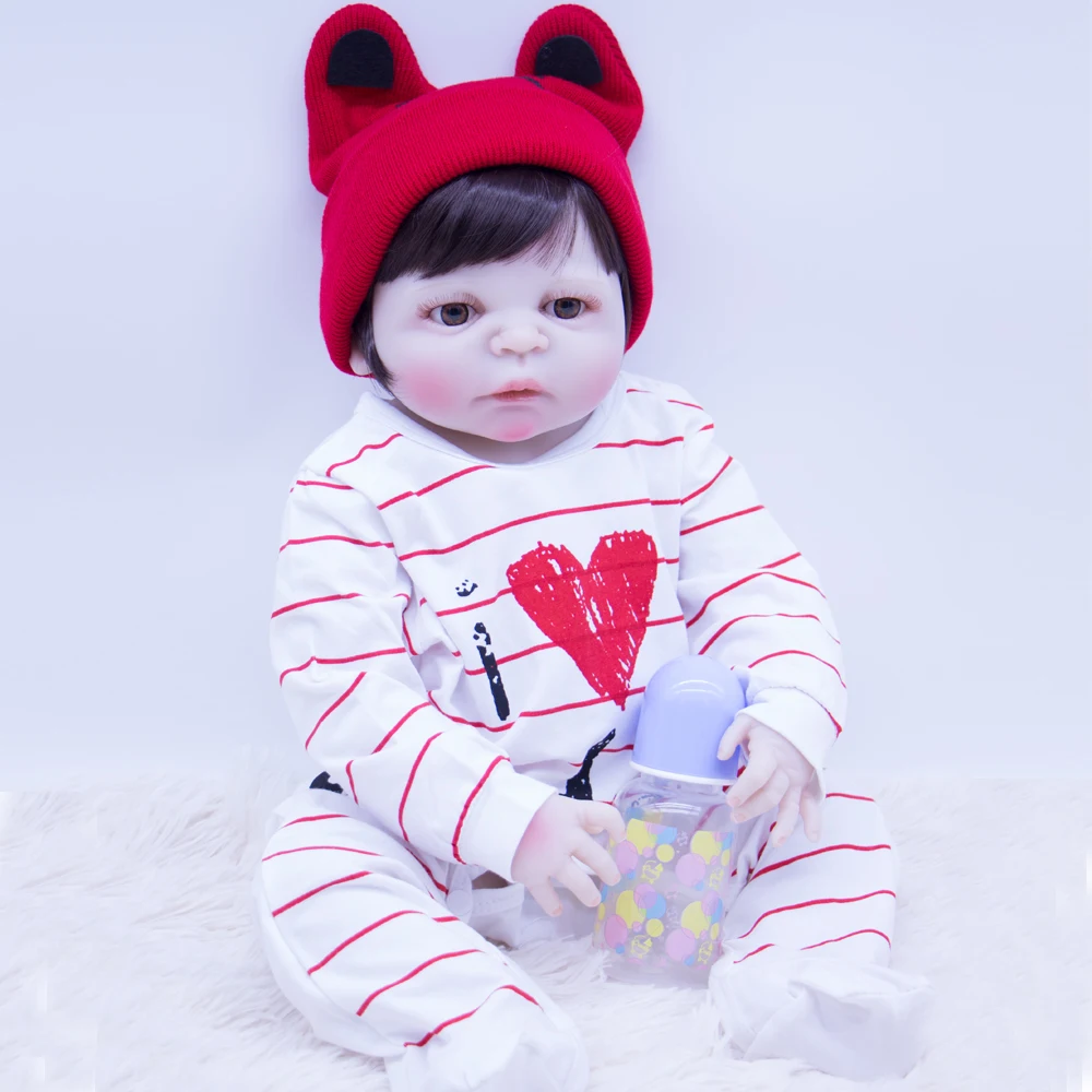 

55cm doll reborn toys Head and limbs all silicone and boy body babies bebe real alive reborn bonecas for girls Play House toy