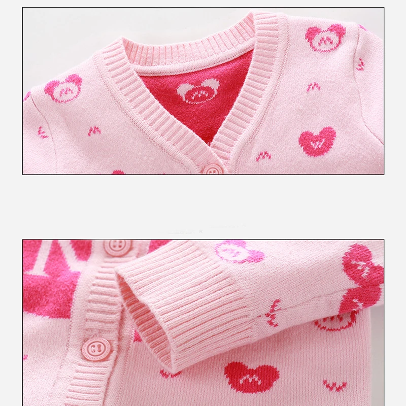 Новый хлопковый свитер для детей с длинными рукавами и рисунком на кнопках