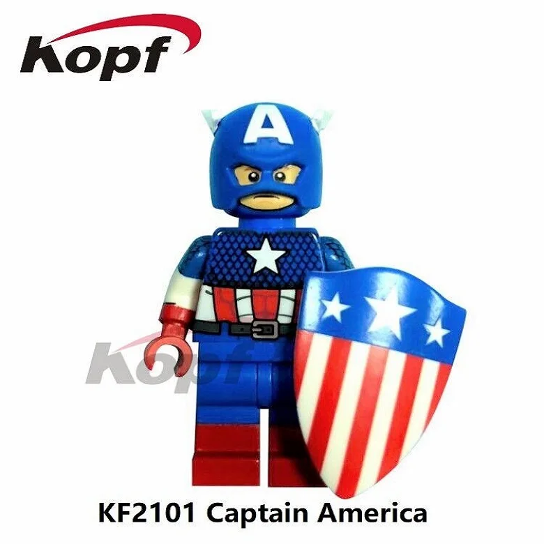 

Super Heroes Single Sale Captain America Deadpool Wonder Woman Bricks Action Building Blocks Collection Toys for children KF2101