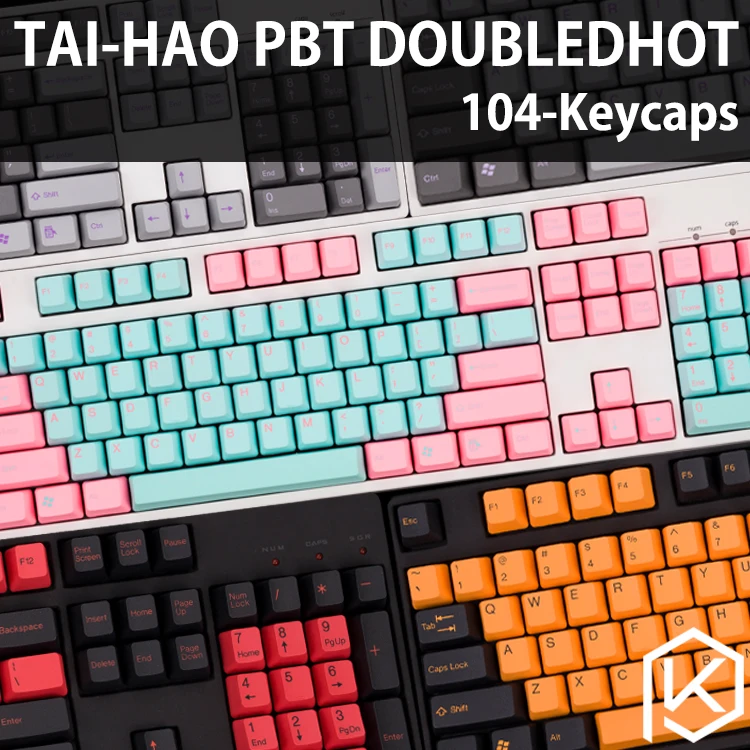Taihao pbt, двойные брелки для самостоятельной сборки, игровая механическая клавиатура, цвет: черный, оранжевый, голубой, Радужный светильник, серый