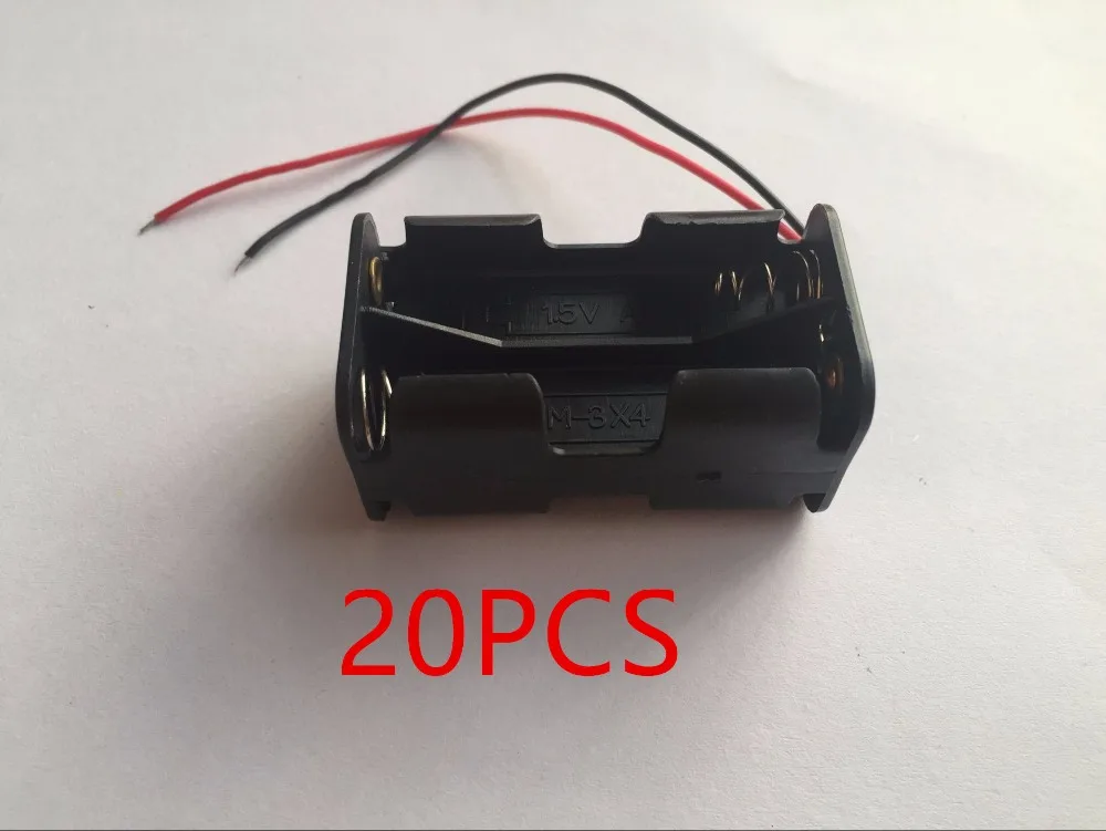 20 шт. двухслойный черный пластиковый 4 x AA 6V держатель батареи чехол проводной |