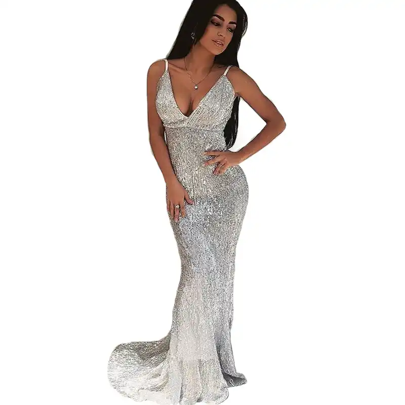 vestido brilhante prata