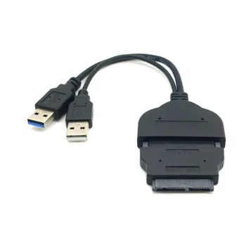 

Jimier USB 3.0 to SATA 22Pin & SATA to 16Pin Micro SATA Adapter for 1.8" 2.5" Hard Disk Driver With Extral USB Power Cable Black