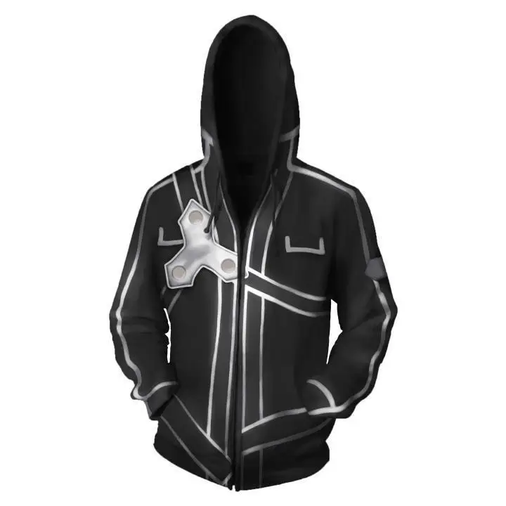 С рисунком из аниме мастера меча толстовки с капюшоном Online 3D печати толстовка на